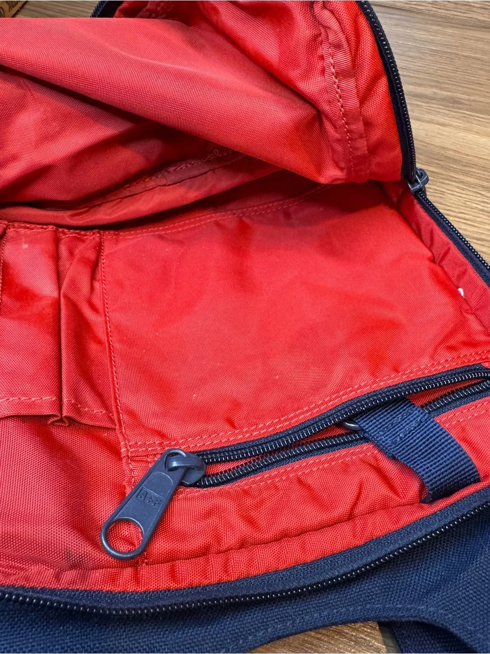Abercrombie & Fitch Navy Canvas Bag Women's Backpack Purse Red Accents Y2K